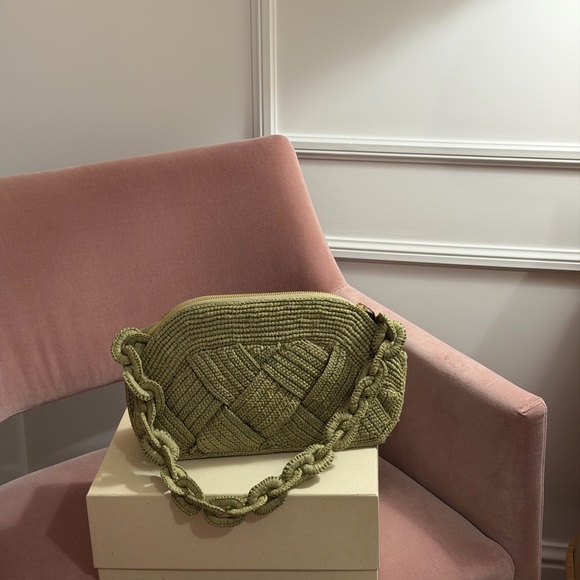 Sezane Handbags - Sézane Olive Braided Shoulder Bag